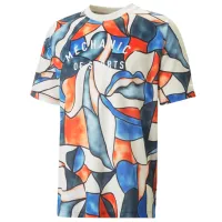 Tricou pentru bărbați Puma Track Meet Aop Active Tee 100% poliester/ White