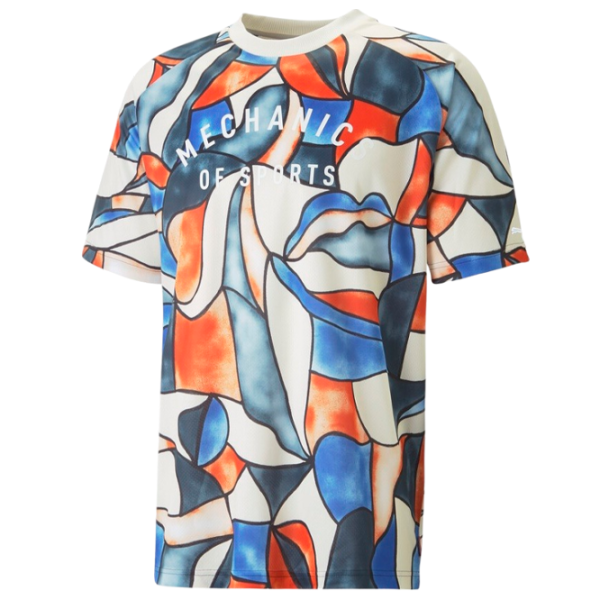 Tricou pentru bărbați Puma Track Meet Aop Active Tee 100% poliester/ White photo 1