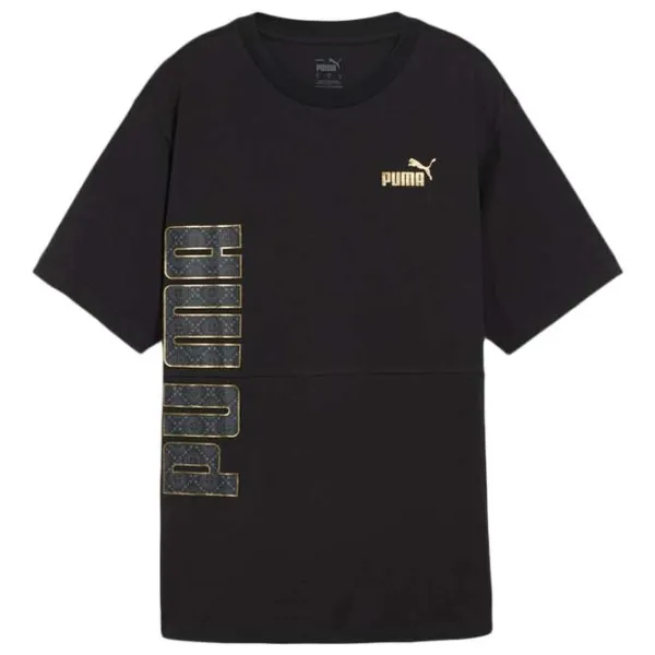 Tricou pentru femei Puma Power Logo Love Colorblock Tee Bumbac/ Black photo 1