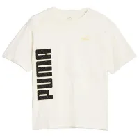 Tricou pentru femei Puma Power Logo Love Colorblock Tee Bumbac/ White