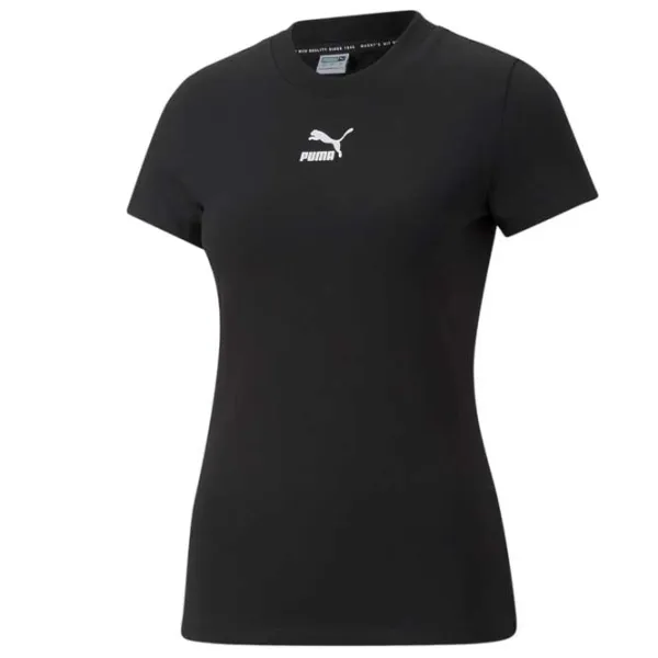 Tricou pentru femei Puma Classics Slim Tee 95% bumbac, 5% elastan/ Black photo 1