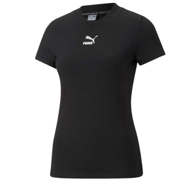 Tricou pentru femei Puma Classics Slim Tee 95% bumbac, 5% elastan/ Black photo 1