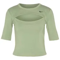 Футболка для женщин Nike W Nsw Essntl Hlslv Top Cutout 5% спандекс/ эластан/ Зелёный