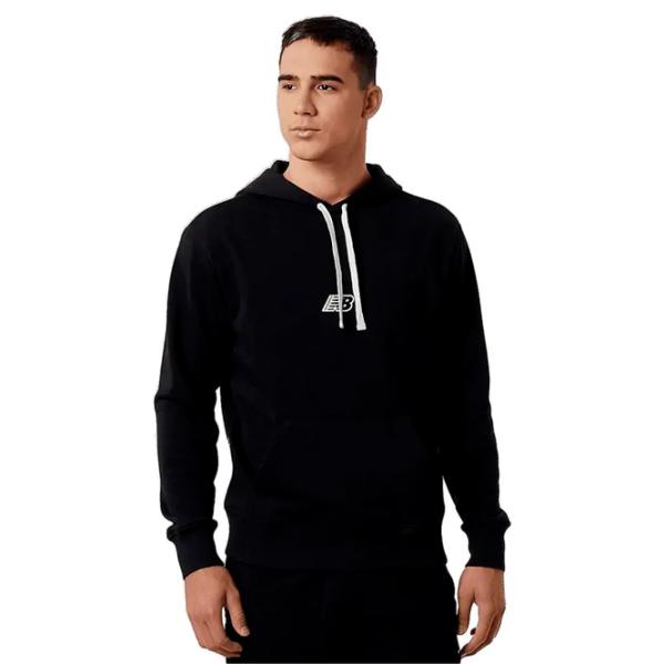 Толстовка для мужчин New Balance Hoodie Essentials Fleece Прямой/ Black White photo 1 Толстовка для мужчин New Balance Hoodie Essentials Fleece Прямой/ Black White photo 1