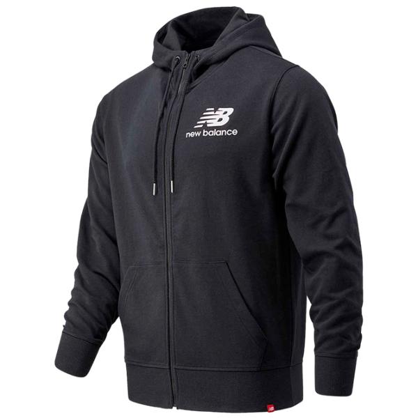 Hanorac pentru bărbați New Balance Essentials Stacked Full Zip Hoodie Drept/ Black photo 1