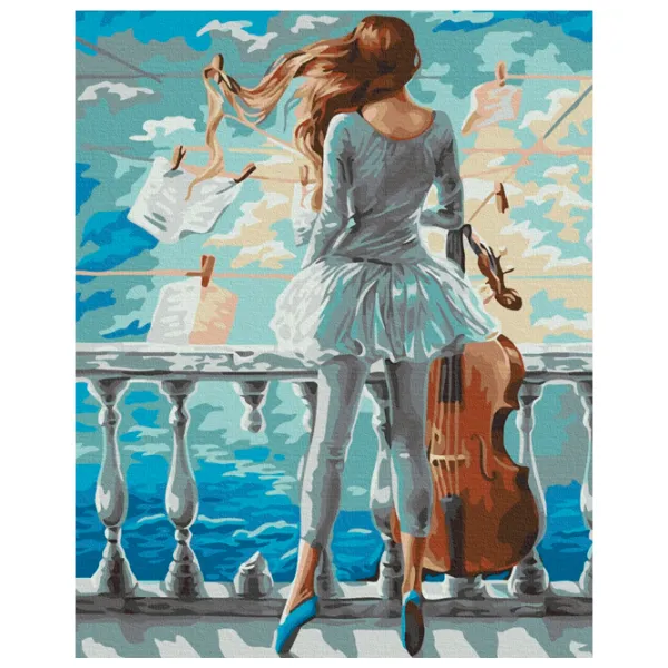 Картина по номерам BrushMe Музыкальная девочка 50 x 40 см/ Вертикальная photo 1