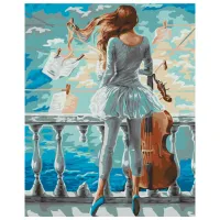 Картина по номерам BrushMe Музыкальная девочка 50 x 40 см/ Вертикальная