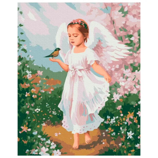Картина по номерам BrushMe Маленький ангел с птичкой 50 x 40 см/ Вертикальная photo 1 Картина по номерам BrushMe Маленький ангел с птичкой 50 x 40 см/ Вертикальная photo 1