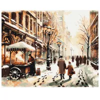 Картина по номерам BrushMe Зимний город 50 x 40 см/ Горизонтальная