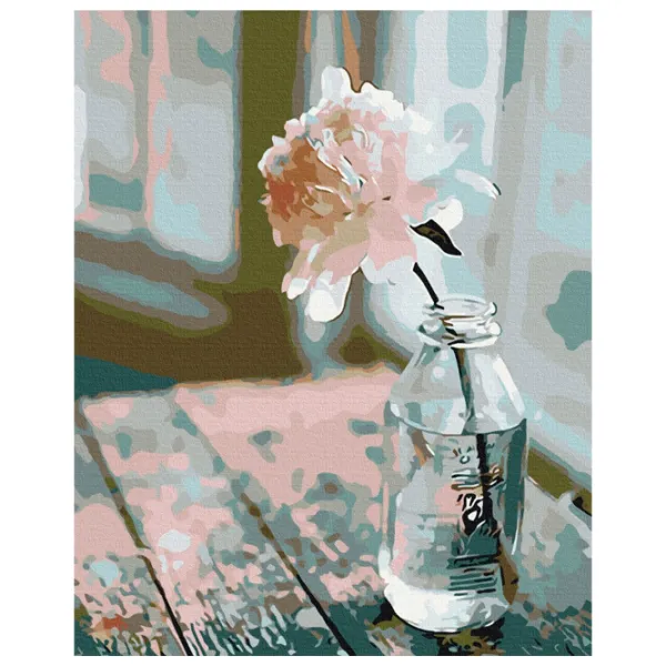 Pictură pe numere BrushMe Un bujor sofisticat 50 x 40 cm/ Verticală photo 1