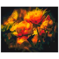 Картина по номерам BrushMe Цветочный контраст 50 x 40 см/ Горизонтальная