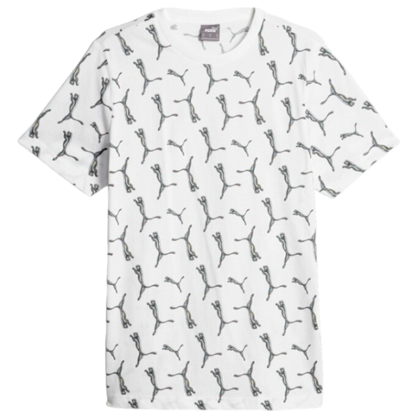 Tricou pentru bărbați Puma Ess+ Logo Lab Holiday Aop Tee 100% bumbac/ White photo 1