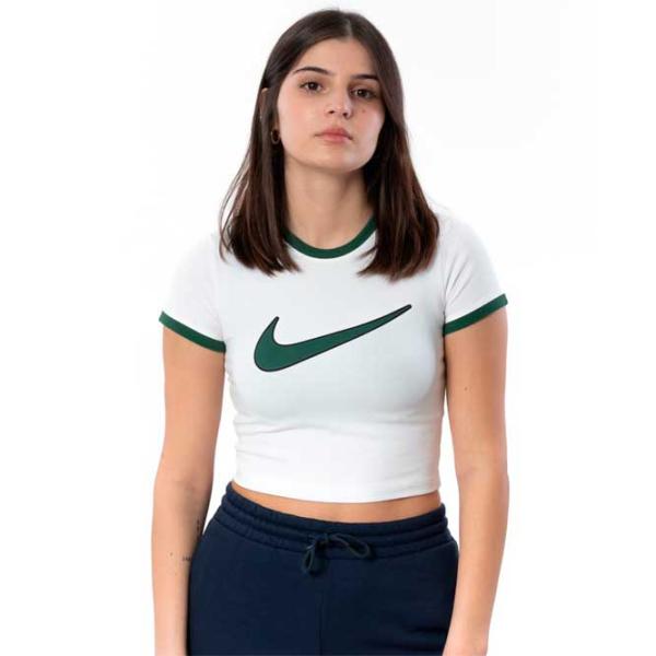 Tricou pentru femei Nike W Nsw Tee Bby Sw 6% spandex/ White photo 1 Tricou pentru femei Nike W Nsw Tee Bby Sw 6% spandex/ White photo 1