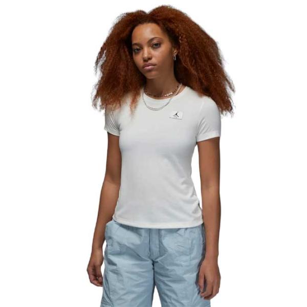 Tricou pentru femei Nike Jordan Slim Ss Tee 49% modal/ White photo 1 Tricou pentru femei Nike Jordan Slim Ss Tee 49% modal/ White photo 1