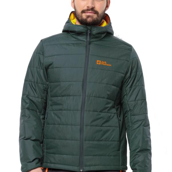 Scurtă pentru bărbați Jack Wolfskin Lapawa Ins Hoody Demisezon/ Olive Green photo 1 Scurtă pentru bărbați Jack Wolfskin Lapawa Ins Hoody Demisezon/ Olive Green photo 1