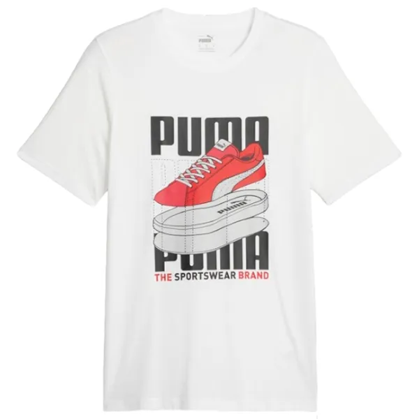 Tricou pentru bărbați Puma Graphics Sneaker Tee 100% bumbac/ White photo 1 Tricou pentru bărbați Puma Graphics Sneaker Tee 100% bumbac/ White photo 1