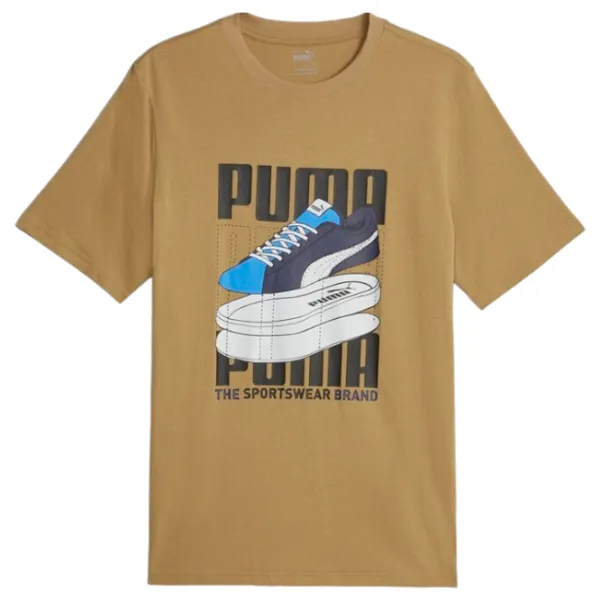 Tricou pentru bărbați Puma Graphics Sneaker Tee 100% bumbac/ Darkolivegreen photo 1