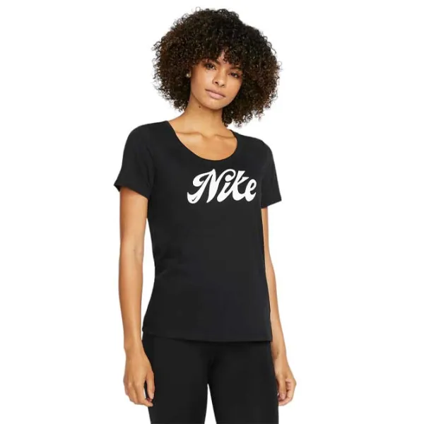 Tricou pentru femei Nike Script 42% poliester/ Black photo 1