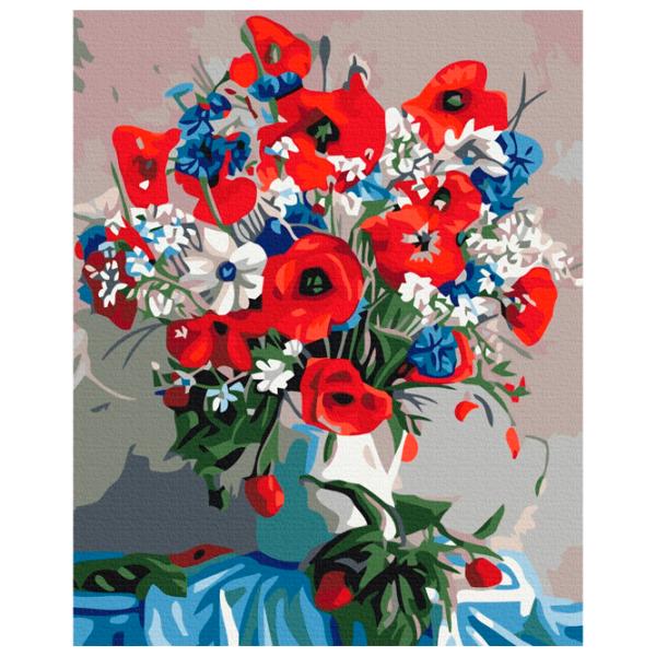 Картина по номерам BrushMe Маки в вазе 50 x 40 см/ Вертикальная photo 1