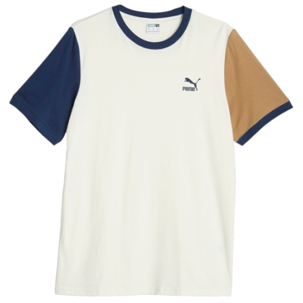 Tricou pentru bărbați Puma Classics Block Tee 100% bumbac/ Warm White photo 1