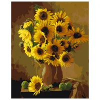 Картина по номерам BrushMe Оранжевые подсолнухи 50 x 40 см/ Вертикальная