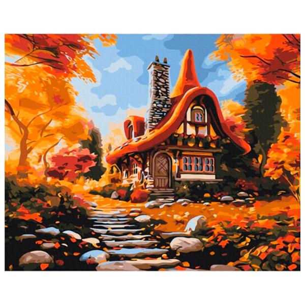 Pictură pe numere BrushMe Casa toamnei 50 x 40 cm/ Orizontală photo 1