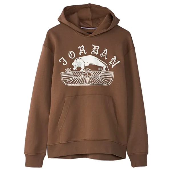 Hanorac pentru bărbați Nike Jordan Flt Artst Srs Flc Po Drept/ Brown photo 1