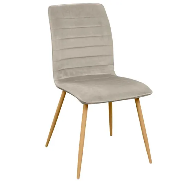 Scaun de bucătărie DecoPrim Ariel Catifea/ Beige photo 1 Scaun de bucătărie DecoPrim Ariel Catifea/ Beige photo 1