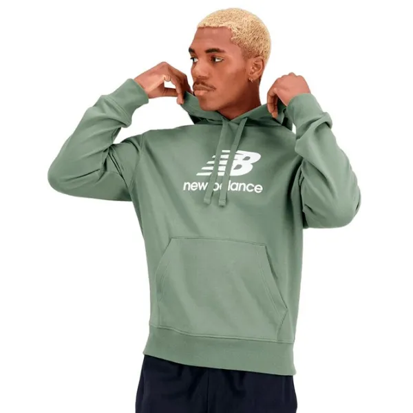 Толстовка для мужчин New Balance Essentials Stacked Logo French Terry Прямой/ Оливковый Зелёный photo 1