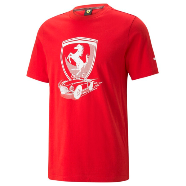 Футболка для мужчин Puma Ferrari Race Big Shield Tee Tonal 100% хлопок/ Красный photo 1
