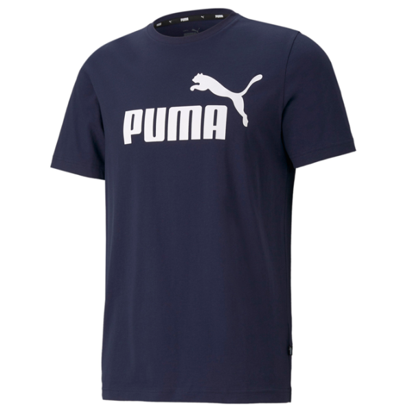 Футболка для мужчин Puma Ess Logo Tee 100% хлопок/ Темно-синий photo 1