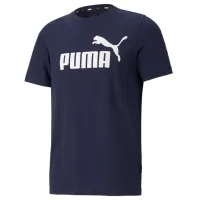 Tricou pentru bărbați Puma Ess Logo Tee 100% bumbac/ Navy