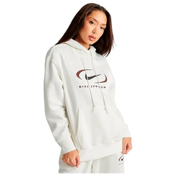 Hanorac pentru femei Nike W Nsw Flc Os Po Hdy Swsh White photo 1 Hanorac pentru femei Nike W Nsw Flc Os Po Hdy Swsh White photo 1