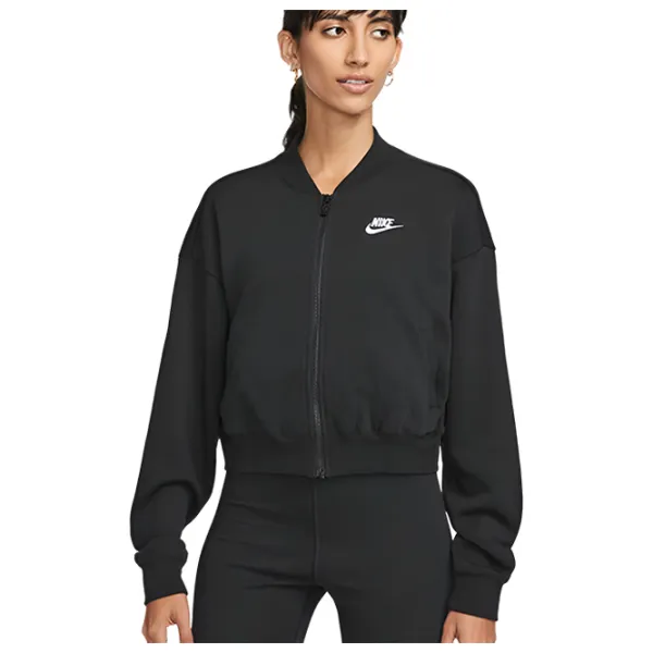 Hanorac pentru femei Nike W Nsw Club Flc Os Crp Fz Swtsh Black photo 1