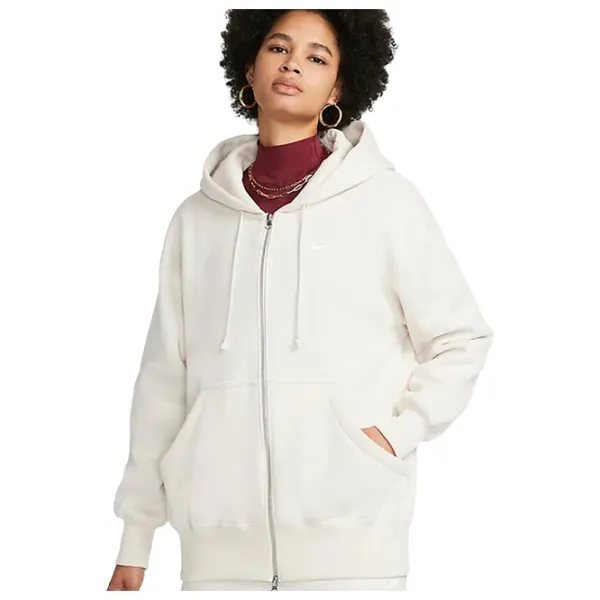 Hanorac pentru femei Nike Nsw Style Flc Fz Hoodie Os White photo 1 Hanorac pentru femei Nike Nsw Style Flc Fz Hoodie Os White photo 1