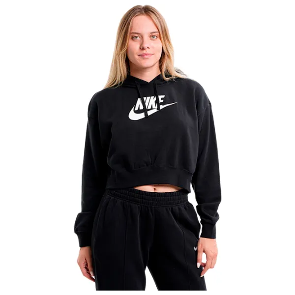 Hanorac pentru femei Nike W Nsw Club Flc Gx Crop Hdy Black photo 1
