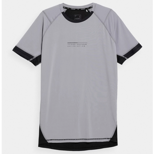 Tricou pentru bărbați 4F 4FSS23TFTSM159-24S 88% poliamida, 12% elastan/ Gray photo 1