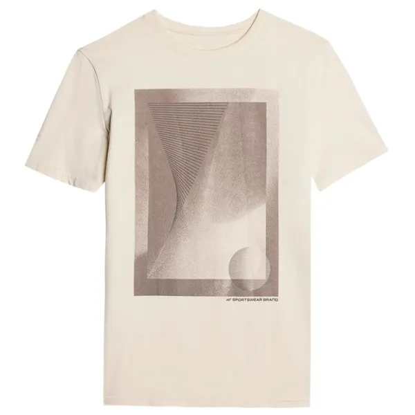 Tricou pentru bărbați 4F 4FRAW23TTSHM1521-83S 100% bumbac/ Beige photo 1