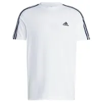 Футболка для мужчин Adidas Essential 3 Stripes 70% хлопок, 30% переработанный хлопок/ White-Black