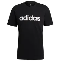 Tricou pentru bărbați Adidas Essentials Embroidered Linear Logo 70% bumbac, 30% bumbac reciclat/ Black