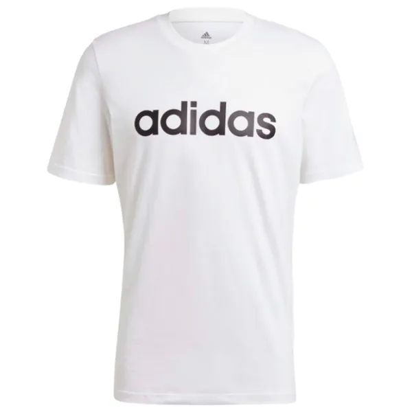Tricou pentru bărbați Adidas Essentials Embroidered Linear Logo 70% bumbac, 30% bumbac reciclat/ White photo 1