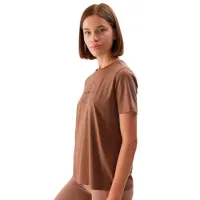 Tricou pentru femei 4F 4FAW23TTSHF0902 100% bumbac/ Brown