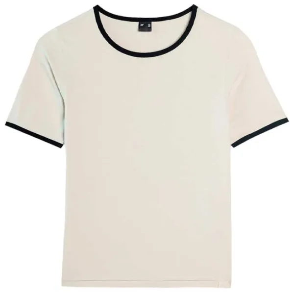 Футболка для женщин 4F 4FRAW23TTSHF1336 95 % хлопок, 5 % эластан/ Экрю photo 1