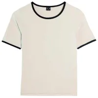 Tricou pentru femei 4F 4FRAW23TTSHF1336 95% bumbac, 5% elastan/ Ecru