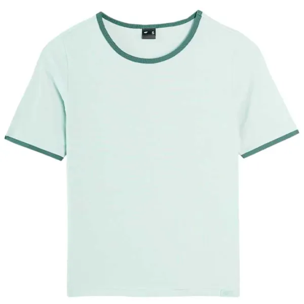 Tricou pentru femei 4F 4FRAW23TTSHF1336 95% bumbac, 5% elastan/ Mint photo 1