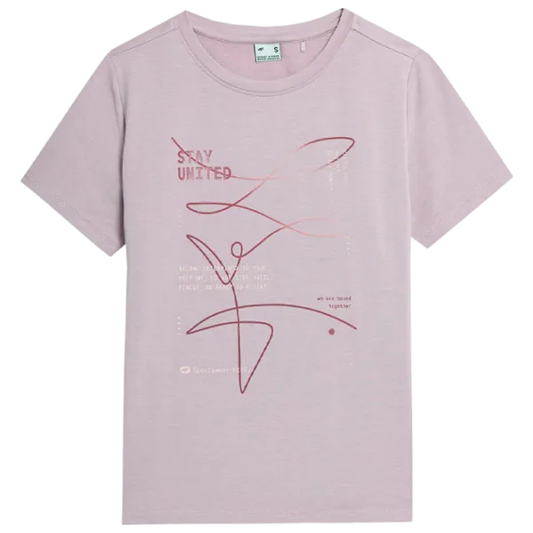 Tricou pentru femei 4F 4FAW23TTSHF0900 3 % elastan/ Pink photo 1
