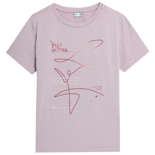Tricou pentru femei 4F 4FAW23TTSHF0900 3 % elastan/ Pink photo 1
