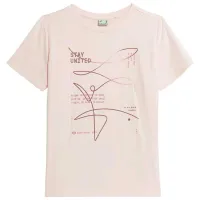 Tricou pentru femei 4F 4FAW23TTSHF0900 3 % elastan/ Ecru