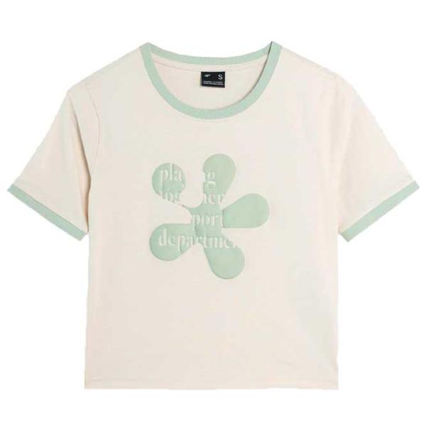 Футболка для женщин 4F 4FAW23TTSHF0879 100% хлопок/ Зелёный photo 1