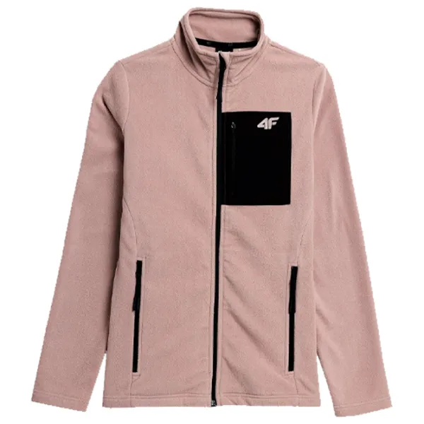 Hanorac pentru femei 4F REGULAR FLEECE WITH STAND-UP COLLAR Primăvară - vară/ Pink photo 1